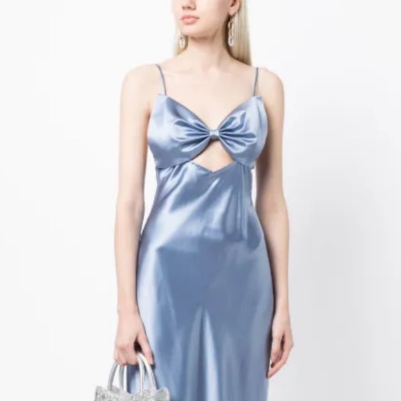 Fleur Du Mal 100% silk bow-embellished mini slip dress NEW - Picture 7 of 11